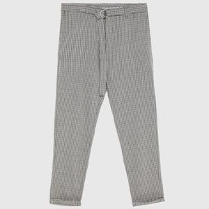 ISO ZARA PLAID BELTED PANTS